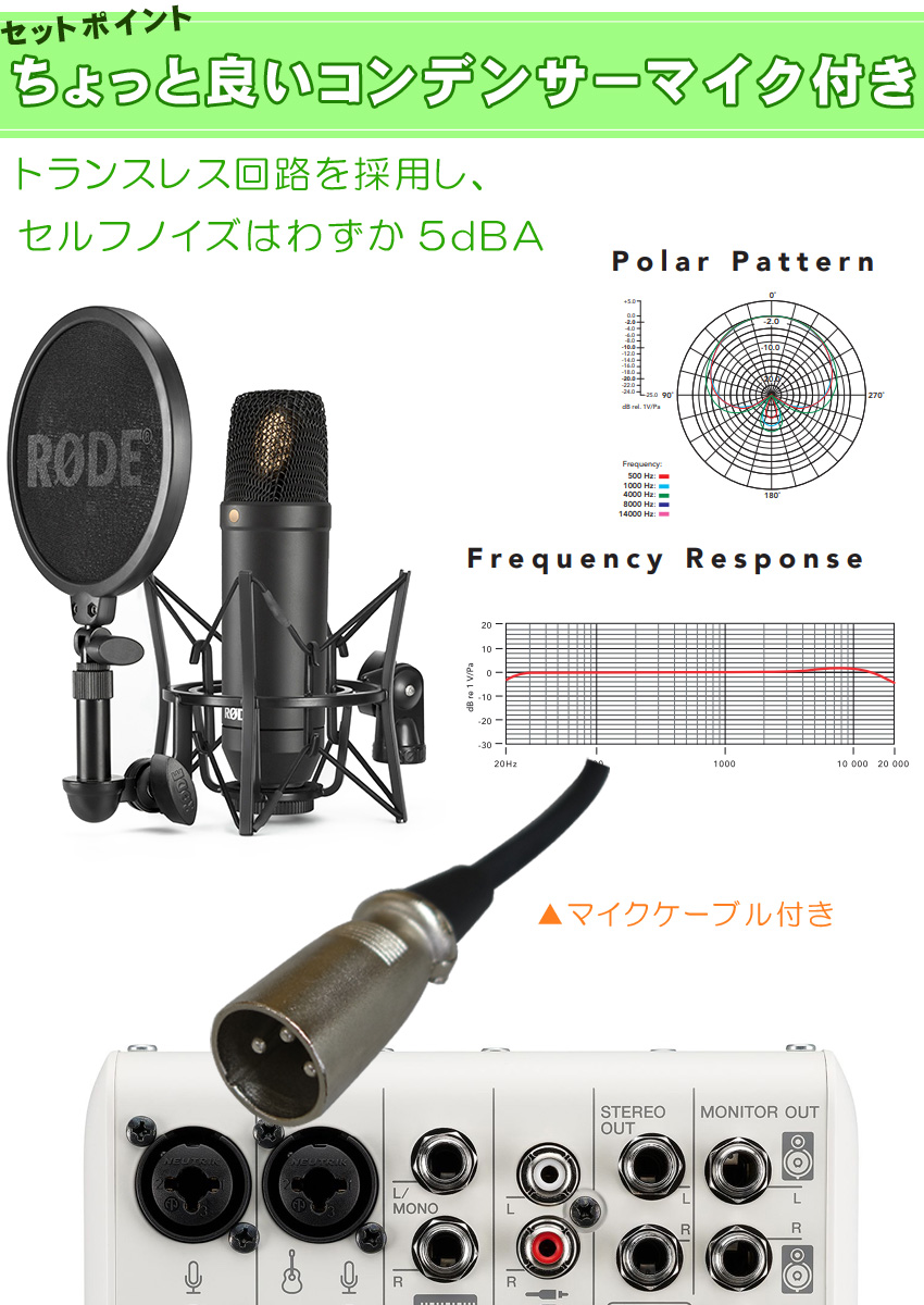 YAMAHA WEBキャスティングミキサー AG06mk2(RODE コンデンサーマイク