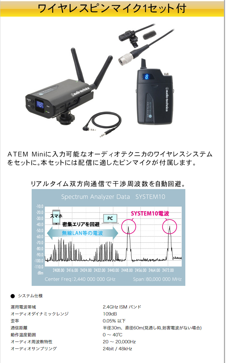 Blackmagic HDMI ビデオスイッチャー ATEMminiPro (ワイヤレス