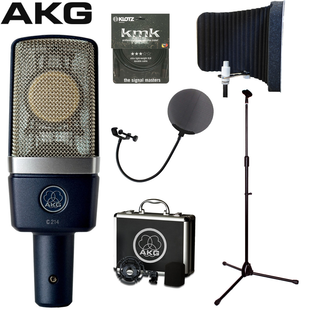 AKG コンデンサーマイク C214 (ブームマイクスタンド/リフレクション