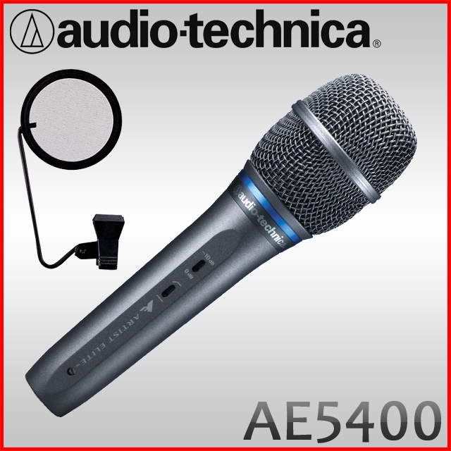 【A】AE5400 audio-technica オーディオテクニカ 手持ち コンデンサーマイク 出音良好 PAD、ローカット正常 下部にキズ