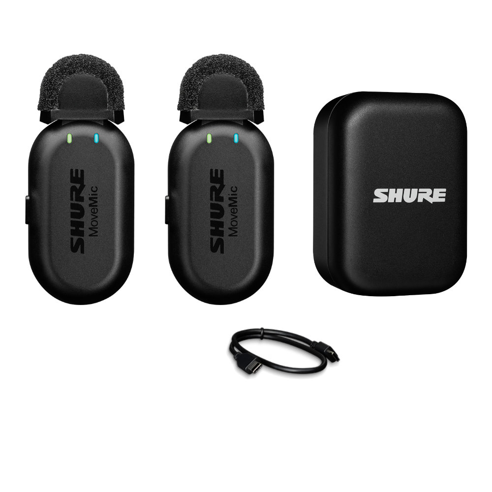 SHURE ビデオ用ワイヤレスピンマイク2個セット MV-TWO-J-Z6【福山楽器
