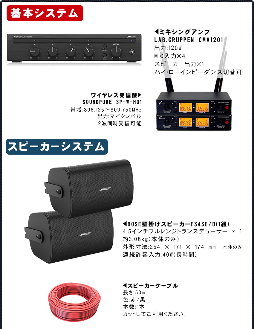 BOSE101MM ブラケット付き付き 2台 オースミ電機OU-15アンプセット BOSE 101MM +ミキサーアンプセット｜レンタル機器｜株式会社サークル