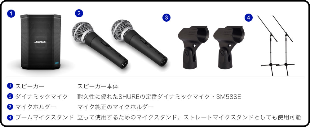 BOSE ポータブルスピーカー S1Pro + 有線マイク2本セット 法人後払い