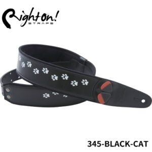 Right On! STRAPS BLACK CAT ギターストラップ ブラック